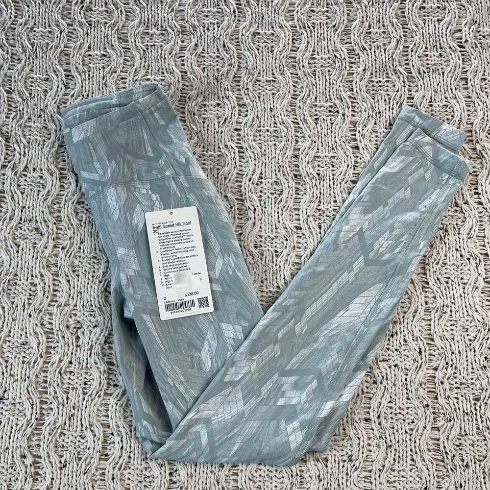Lululemon Swift Speed HR Tight 28" Leggings Womens 2 Light Seafoam Nylon NWT